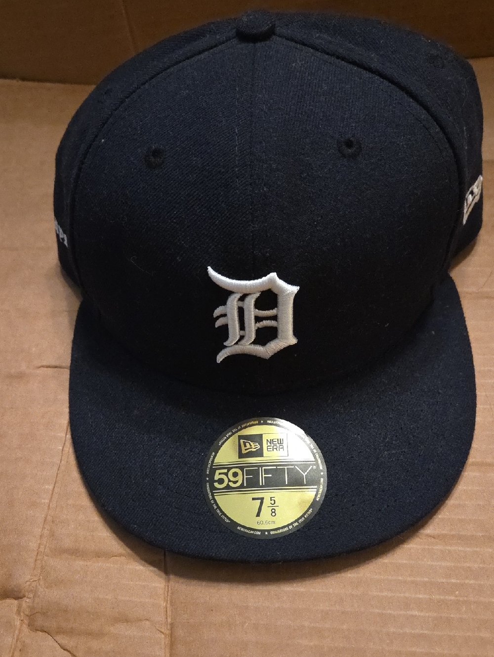 New Era Black Fitted Hat with White Detroit 'D' Emblem